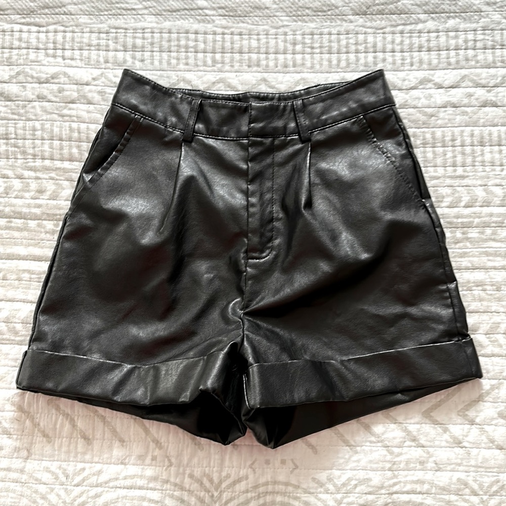 Black Leather shorts